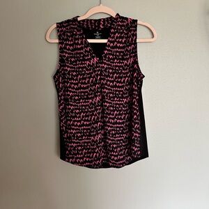 Worthington pink black blouse